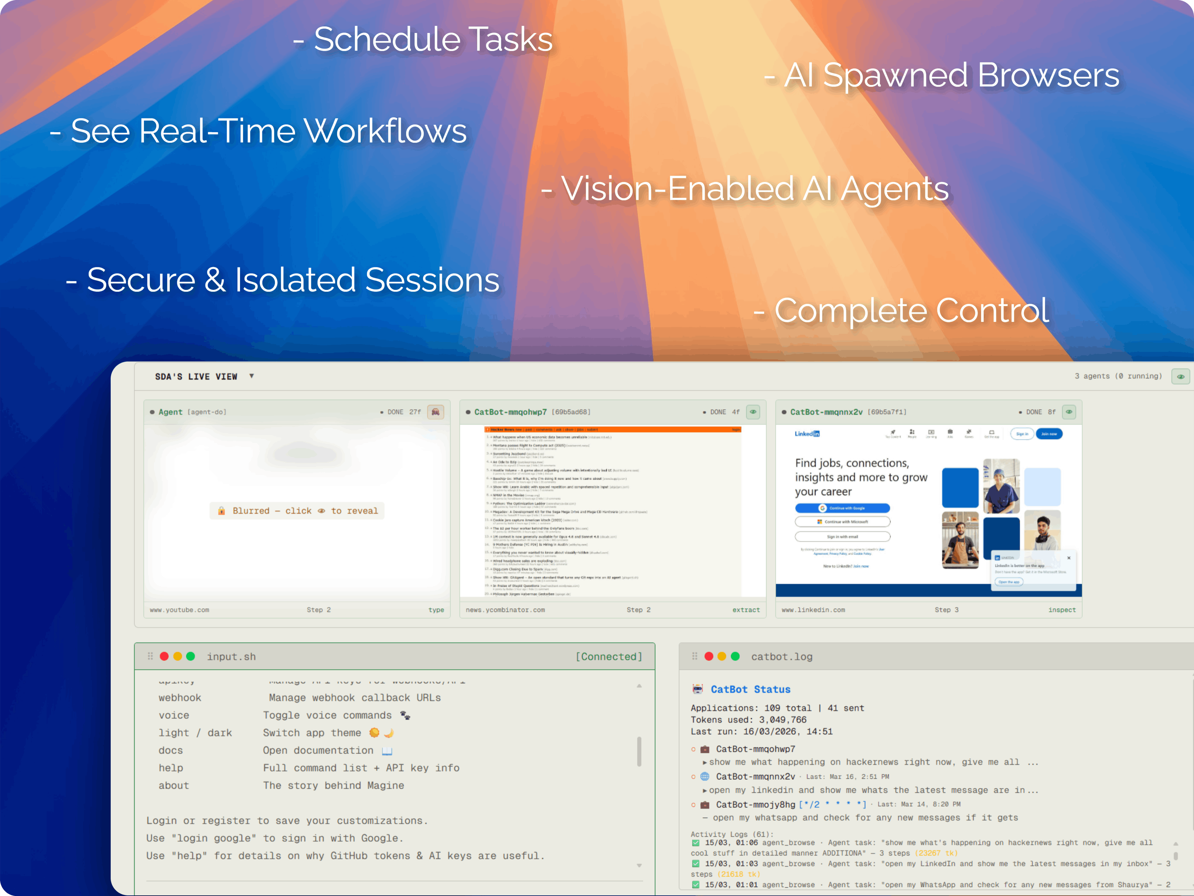 Sight-Driven Agent Browser Sessions